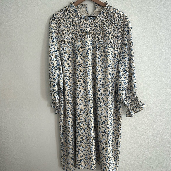 Roolee Smocked Yoke Blue Floral Spring Easter Pastel Dress Size XXXL - Picture 1 of 7